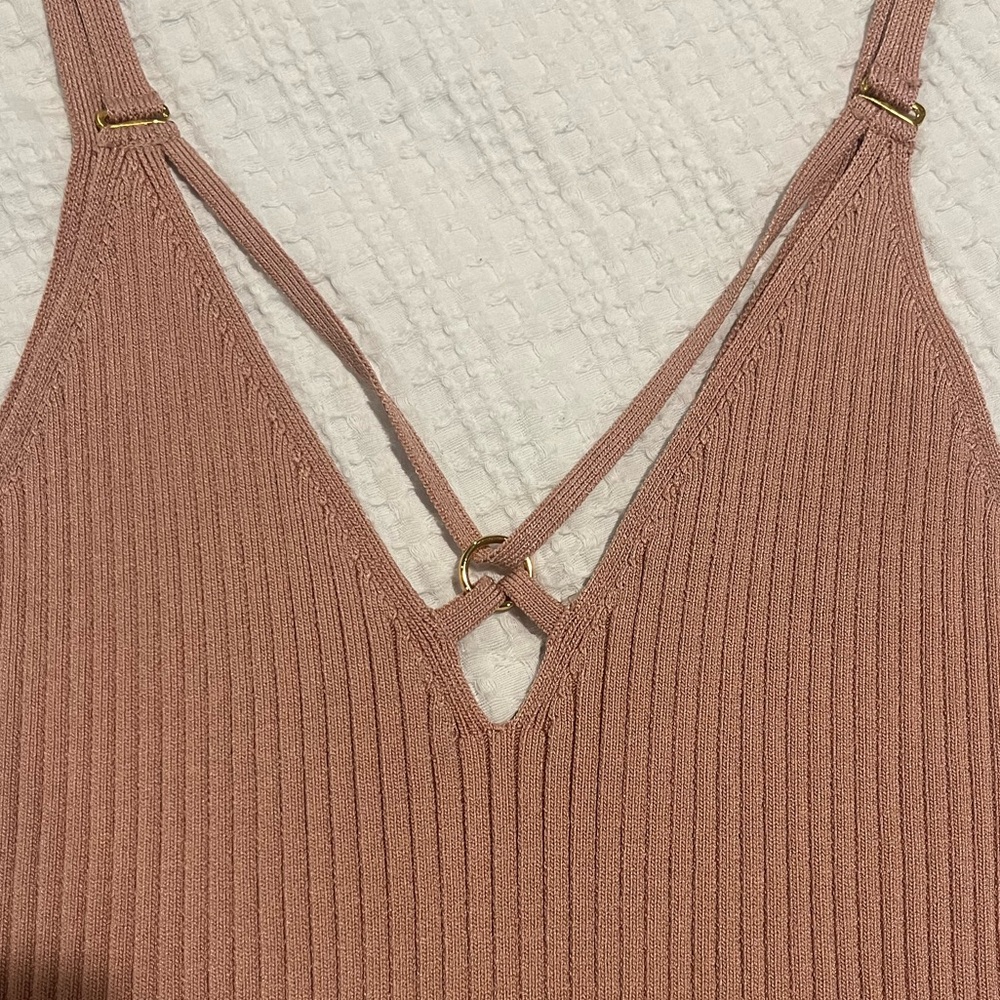 JONATHAN SIMKHAI Tatiana Ring Rib Knit Tank Top, XS. - Picture 2 of 4